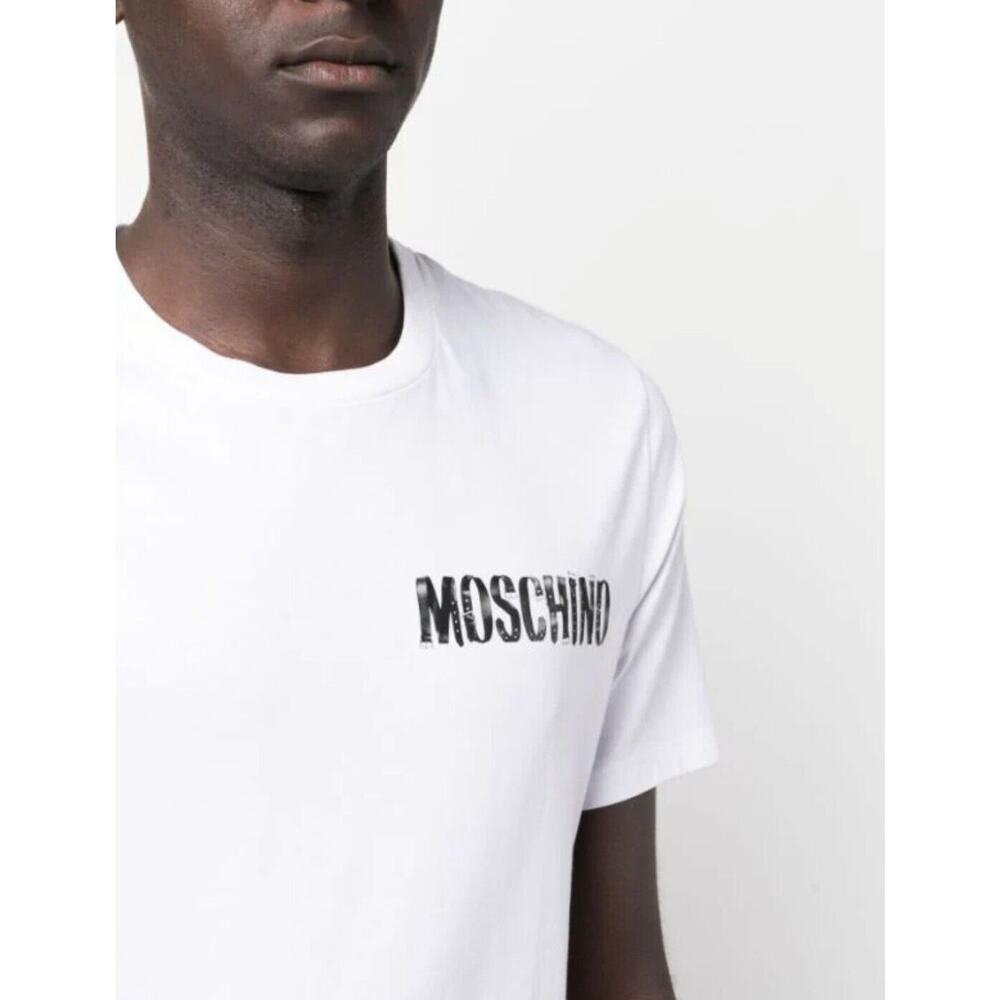 Nwt Moschino Couture Logo Print White Crew Neck Tshirt! Sz M